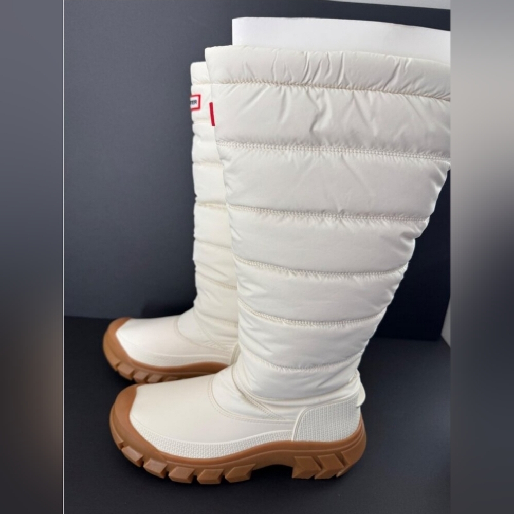Hunter Tall Puffer Snow Intrepid Boots Insulated Winter White EU 41 US 10 NIB - Picture 6 of 16